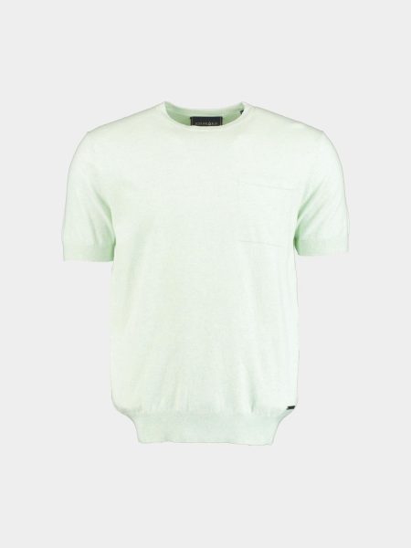 Scotland Blue T-shirt korte mouw Groen Yvan Knitted T-shirt Melange 25108YV58SB/311 pistachio