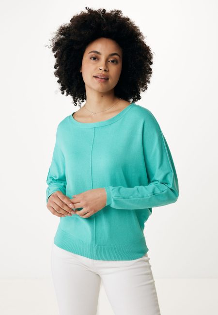 Boatneck Top Aqua Groen