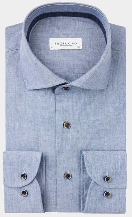 Profuomo Business hemd lange mouw Blauw PPVH30001A/M