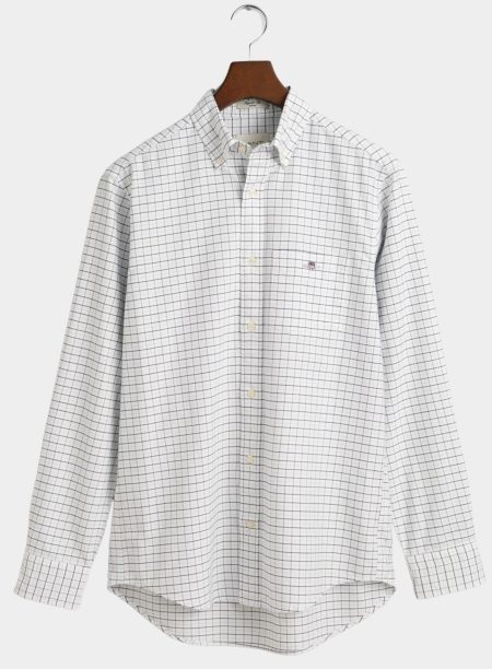 Gant Casual hemd lange mouw Blauw Oxford Tattersall Shirt 3240255/455