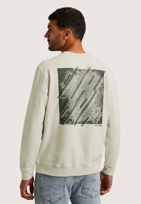 Cast Iron Sweatshirt Met Twillstructuur