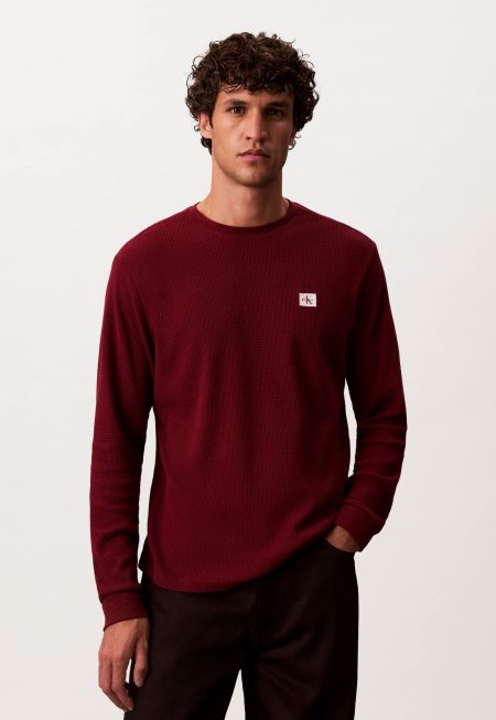 Calvin Klein Waffle badge crew tee