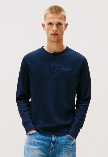 Tommy Jeans Slim Waffle Script Henley Longsleeve