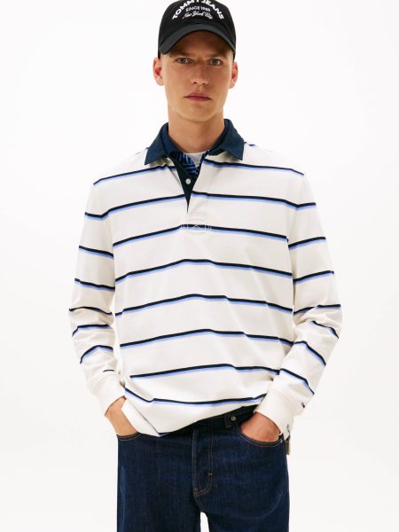 Tommy Jeans Relaxed Gestreept Rugbyshirt Met Logolabel