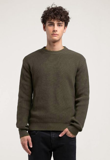 Replay Rib-Knit Cotton Pullover