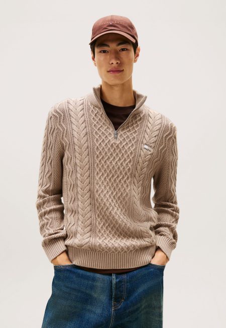 Tommy Jeans Cable Knit Zip Trui