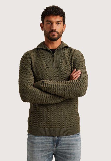 Cast Iron Trui Met Halve Rits