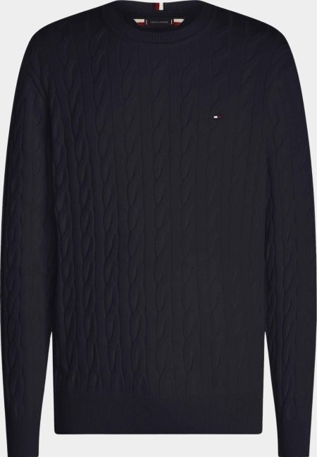 Tommy Hilfiger Pullover Blauw Classic Cable Crew Neck MW0MW33132/DW5