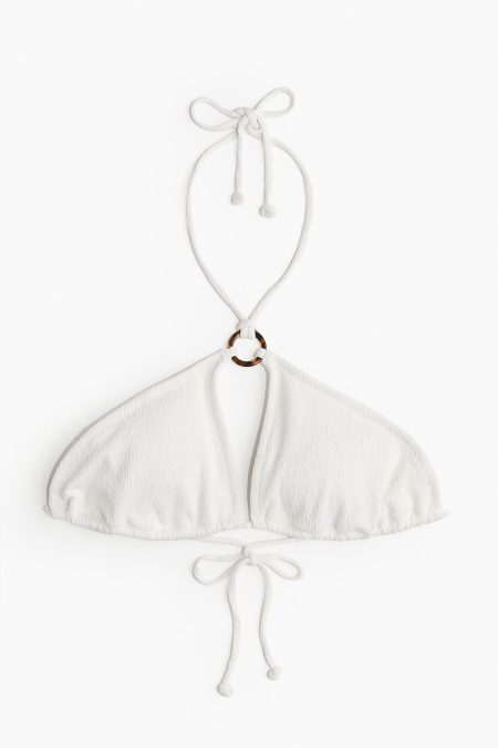 H & M - Padded halterbikinitop - Wit