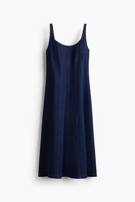 H & M - Denim midi-jurk - Blauw