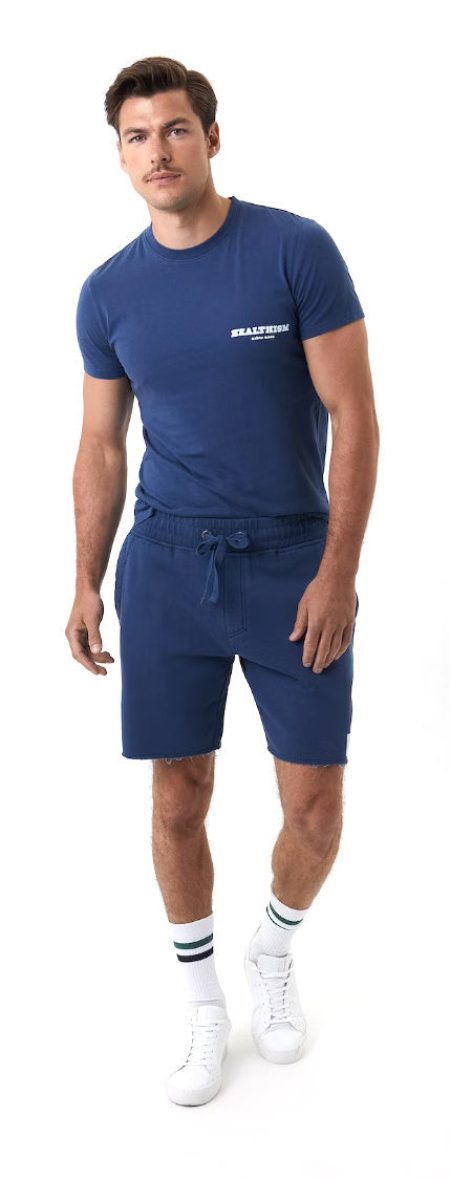 Björn Borg - Heren - STHLM Cut Off Shorts - Blauw/Wit - Maat XXL