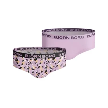 Bjorn Borg Björn Borg Meisjes Hipster 2-pack – Zacht Katoen – Paars&Spetterprint Maat 122-128 Female