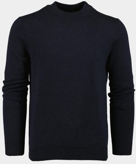 Bos Pullover Blauw Tex Mockneck Pullover Uni 24305TE06BO/290 navy