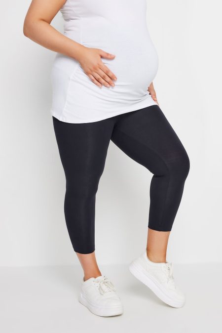 Bump It Up Maternity Cropped Legging Met Stretch In Zwart Size 54-56