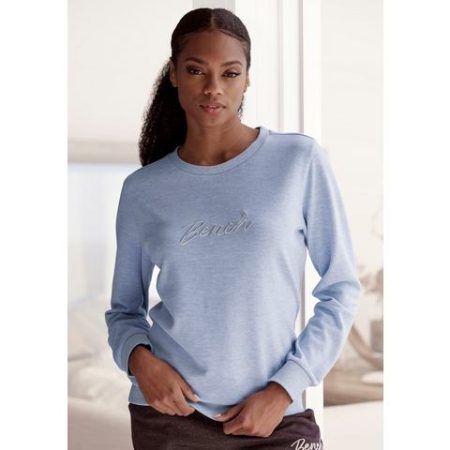 Bench. Loungewear Sweatshirt Loungeshirt met glanzende logo-borduurwerk