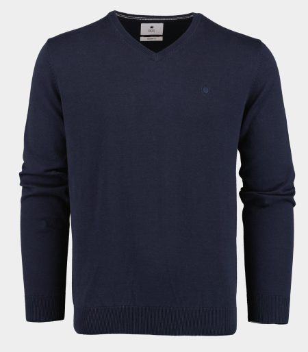 Bos Pullover Blauw Vince V-neck Pullover Flat Kn 24105VI01BO/290