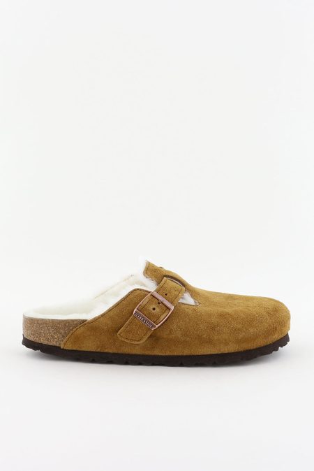 Birkenstock slippers Boston Suede Leather 1001141 mink