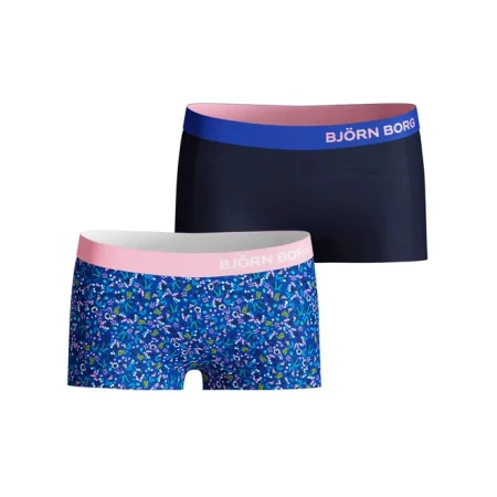 Björn Borg - Meisjes - Hipster 2-Pack - Blauw/Multicolour/Zwart - Maat 110-116