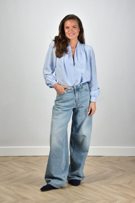 Sage & Ivy blouse Fonda Linen light blue