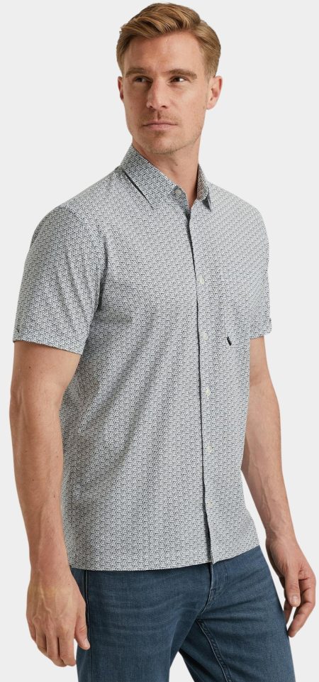 Vanguard Casual hemd korte mouw Blauw Short Sleeve Shirt Print on P VSIS2503231/7004