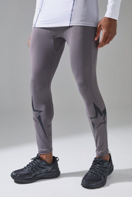 Active Sterrenprint Leggings Met Laag Decolleté