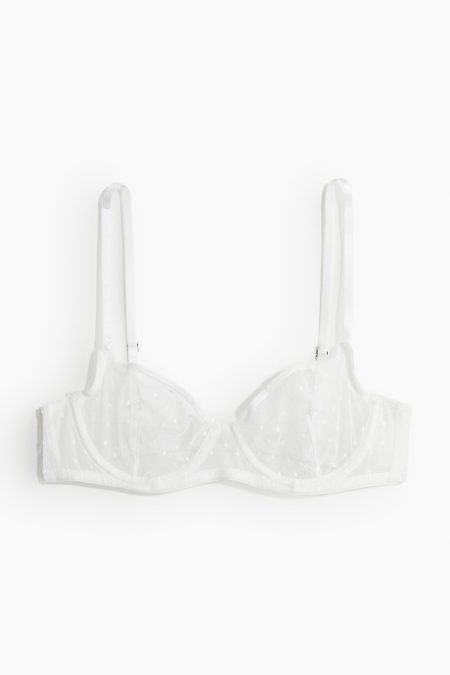H & M - Beugel-bh van mesh zonder padding - Wit