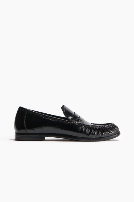 H & M - Leren loafers - Zwart