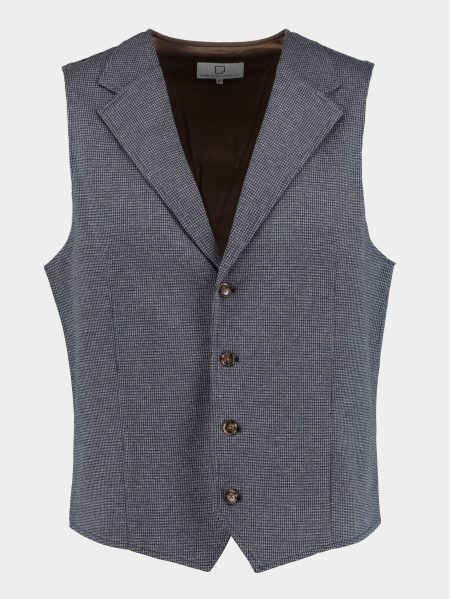 Born With Appetite Gilet Blauw Kris Waistcoat 23111KR20/240 blue