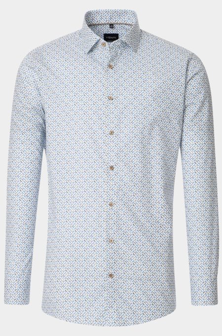 Venti Business hemd lange mouw Blauw Kent Modern Fit 154409900/100