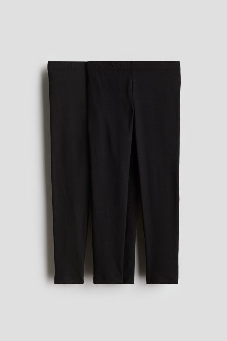 H & M - Set van 2 leggings - Zwart