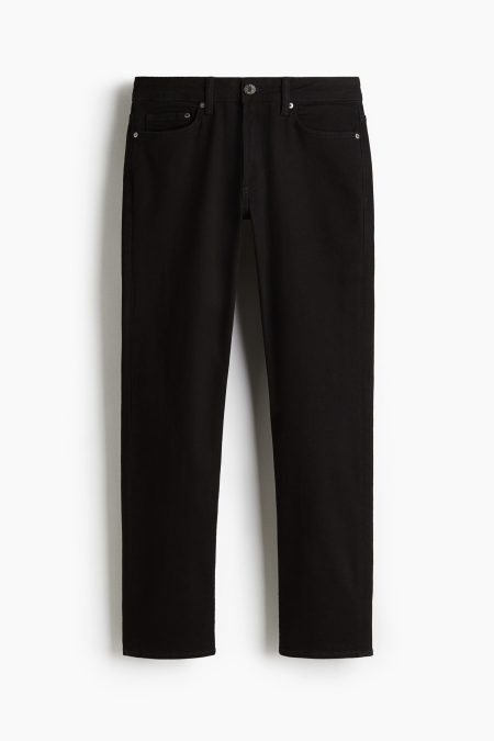 H & M - Straight Regular Jeans - Zwart