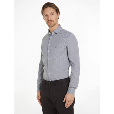 Calvin Klein Overhemd met lange mouwen POPLIN STRIPE SLIM SHIRT