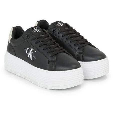 Calvin Klein Plateausneakers BOLD PLATF LOW LACE LTH ML MTL met zijlogo