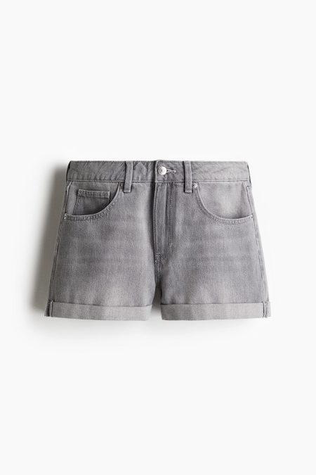 H & M - High Denim short - Grijs