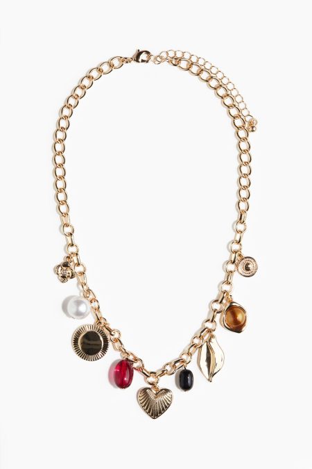 H & M - Halsketting met hangers - Goud