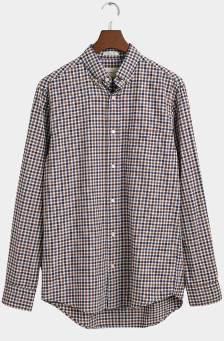 Gant Casual hemd lange mouw Bruin Light Twill Gingham Shirt 3240193/220