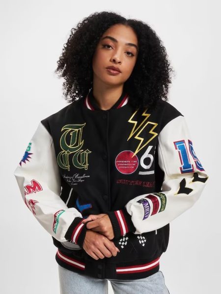 Couture Club Multi Badged Varsity Jack Dames Zwart - Maat M - Kleur: WitZwart | Soccerfanshop