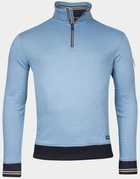 Baileys Half Zip Blauw Sweatshirt 1/2 Zip all over 513155/65
