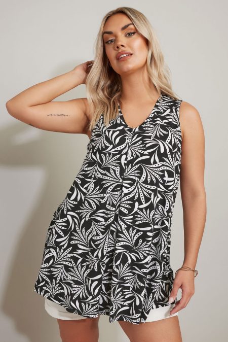 Yours Hemd Met Abstract Ontwerp En Vhals In Zwart Size 62-64