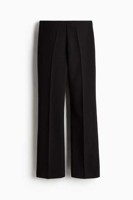 H & M - Flared broek met persvouwen - Zwart