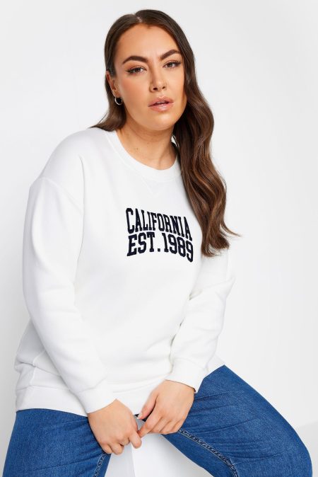 Yours Sweatshirt Met 'California' Slogan In Wit