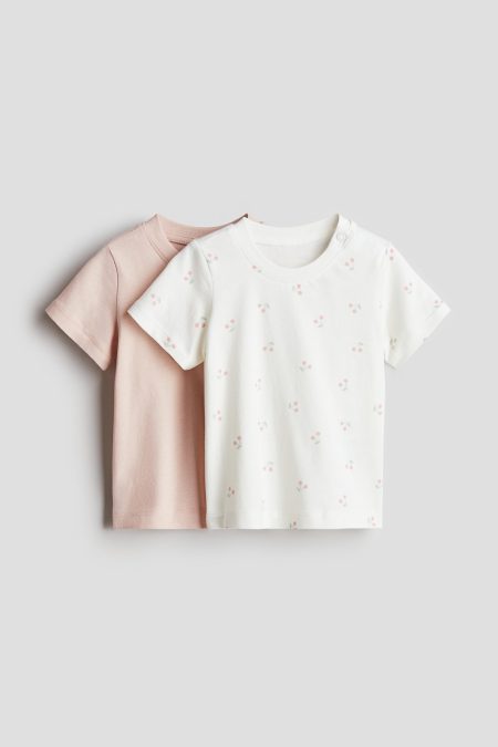 H & M - Set van 2 katoenen T-shirts - Oranje