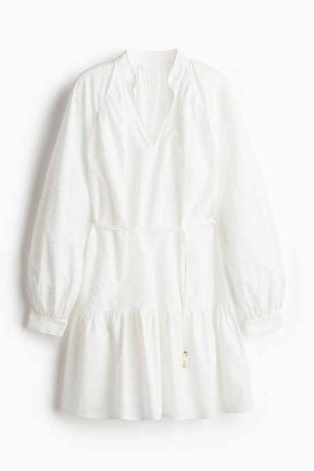 H & M - Jurk van plumetiskatoen - Wit