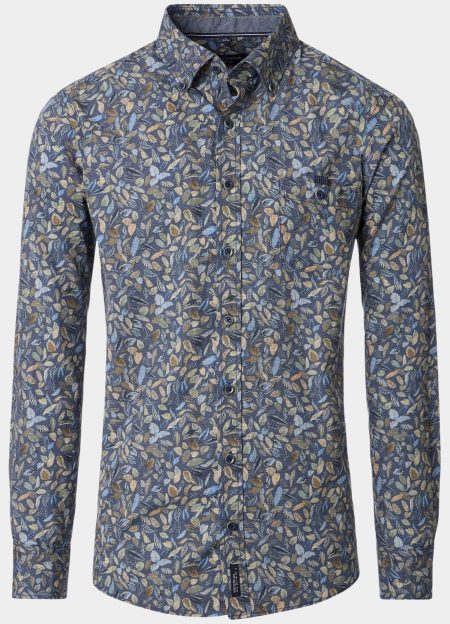 Casamoda Casual hemd lange mouw Blauw B.D. Casual Fit 454482700/100