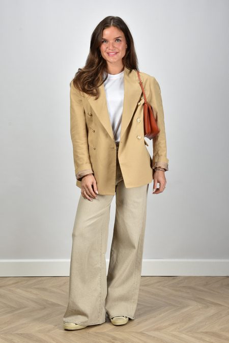 Denimist blazer Deconstructed DB Peak Lapel DSW0057-929 light khaki