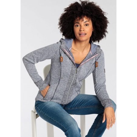 KangaROOS Capuchonsweatvest gemaakt van zacht fleece in een tweekleurig design