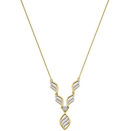 Firetti Ketting met hanger Sieraad cadeau zilver 925 halssieraad ketting statement bloem navette