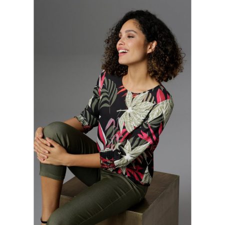 Aniston SELECTED Blouse zonder sluiting met gesmokte randen