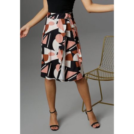 Aniston SELECTED Zomerrok met gespriempjes en grafische print