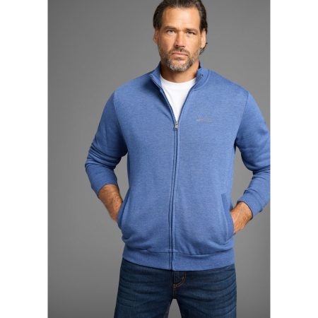 Man's World Sweatvest Opstaande kraag en subtiele logo-opdruk